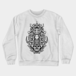 dragon skull with woman tattoos Crewneck Sweatshirt